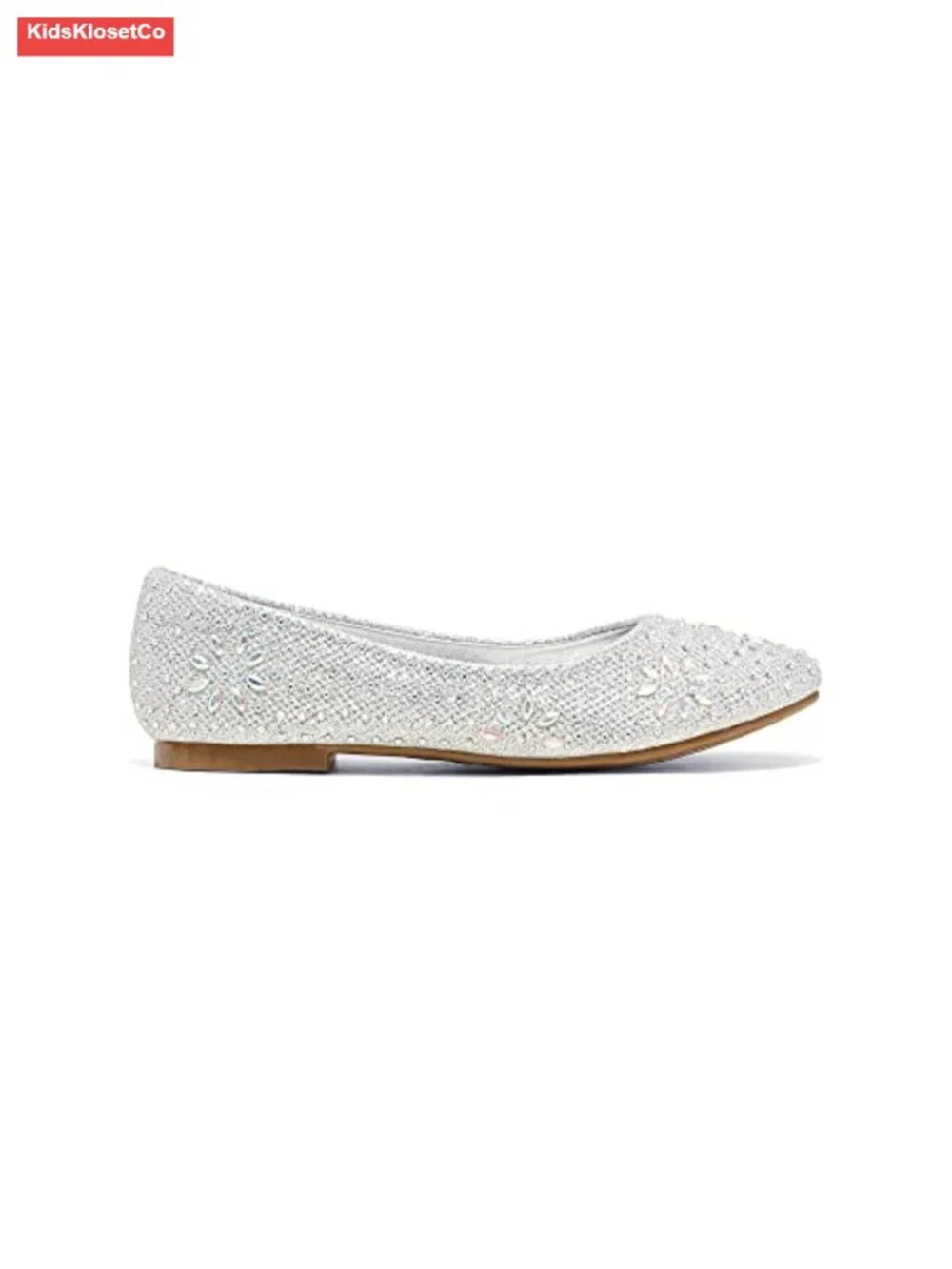Girls Rhinestone Glitter Ballet Flats Slip-on Dress Shoes Wedding Party Prom